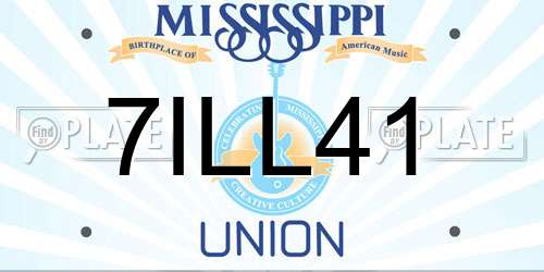 7ILL41 Mississippi License Plate