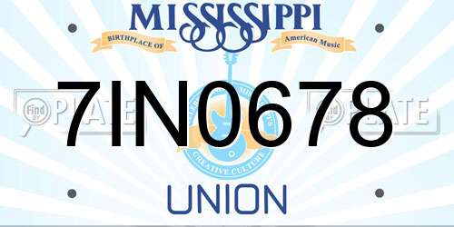 7IN0678 Mississippi License Plate