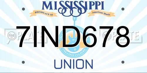 7IND678 Mississippi License Plate