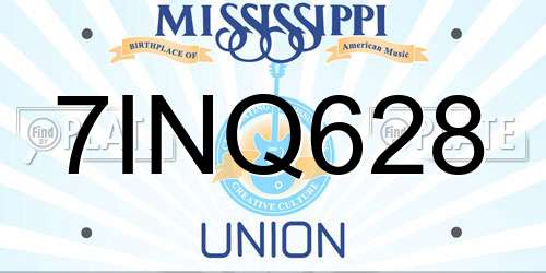 7INQ628 Mississippi License Plate