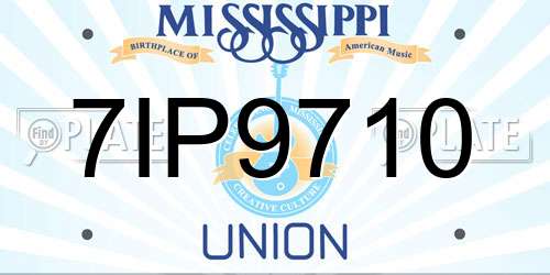 7IP9710 Mississippi License Plate