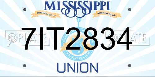 7IT2834 Mississippi License Plate