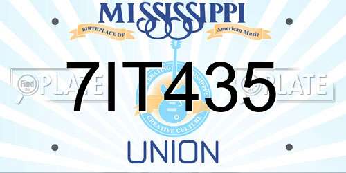 7IT435 Mississippi License Plate