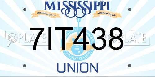 7IT438 Mississippi License Plate