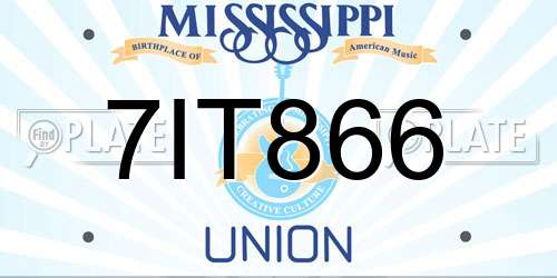 7IT866 Mississippi License Plate