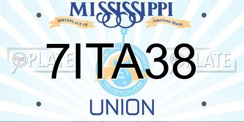 7ITA38 Mississippi License Plate