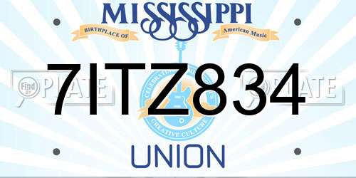 7ITZ834 Mississippi License Plate