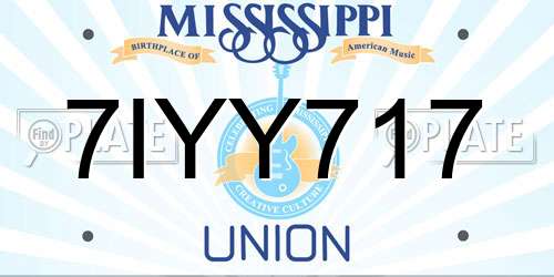 7IYY717 Mississippi License Plate