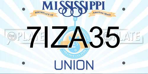 7IZA35 Mississippi License Plate