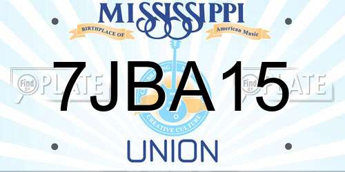 7JBA15 Mississippi License Plate