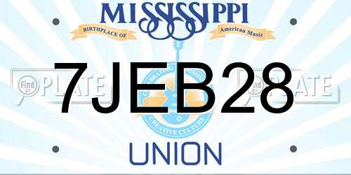 7JEB28 Mississippi License Plate