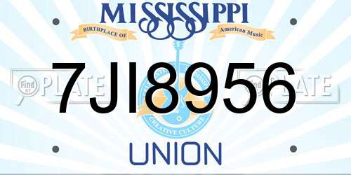 7JI8956 Mississippi License Plate