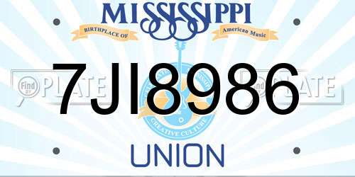 7JI8986 Mississippi License Plate