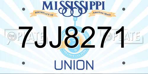 7JJ8271 Mississippi License Plate