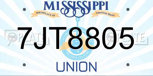 7JT8805 Mississippi License Plate