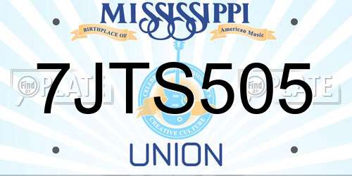 7JTS505 Mississippi License Plate