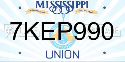 7KEP990 Mississippi License Plate