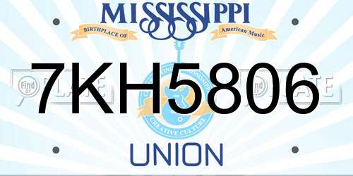 7KH5806 Mississippi License Plate