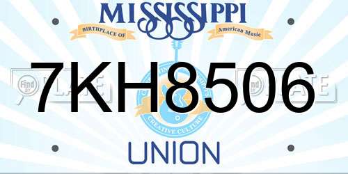 7KH8506 Mississippi License Plate