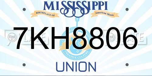 7KH8806 Mississippi License Plate