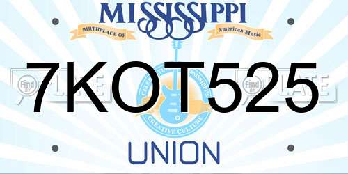 7KOT525 Mississippi License Plate