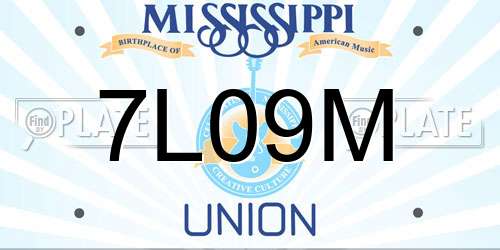 7L09M Mississippi License Plate