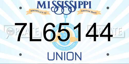 7L65144 Mississippi License Plate
