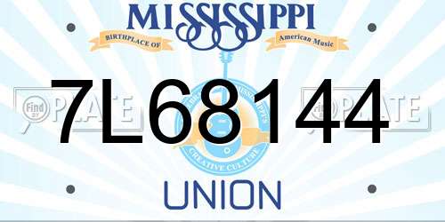 7L68144 Mississippi License Plate