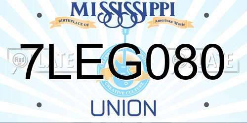 7LEG080 Mississippi License Plate