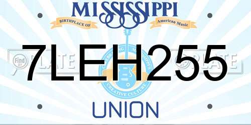 7LEH255 Mississippi License Plate