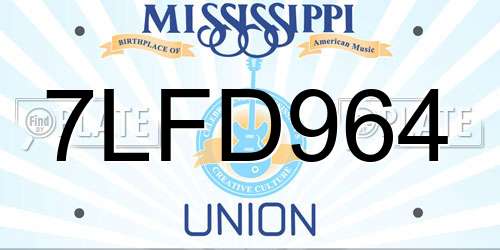 7LFD964 Mississippi License Plate