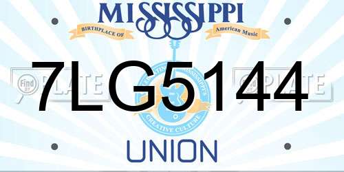7LG5144 Mississippi License Plate