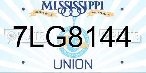 7LG8144 Mississippi License Plate