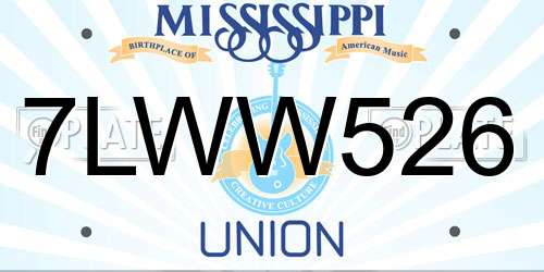 7LWW526 Mississippi License Plate