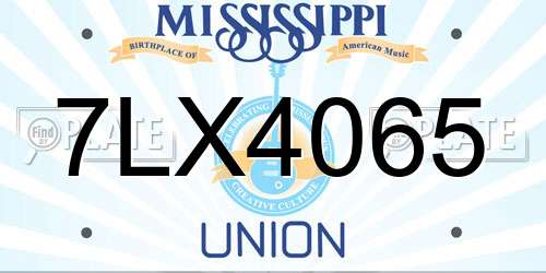 7LX4065 Mississippi License Plate