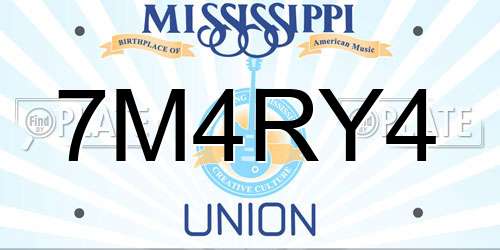 7M4RY4 Mississippi License Plate