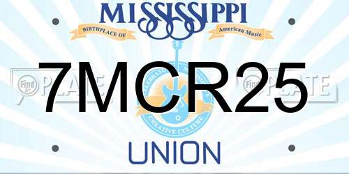 7MCR25 Mississippi License Plate