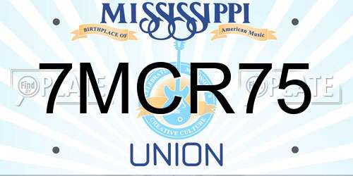 7MCR75 Mississippi License Plate