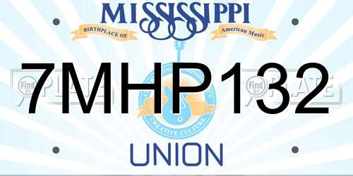 7MHP132 Mississippi License Plate