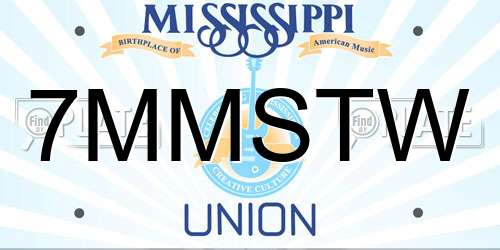 7MMSTW Mississippi License Plate