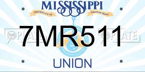 7MR511 Mississippi License Plate