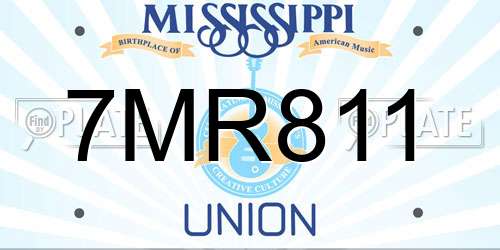 7MR811 Mississippi License Plate