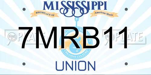7MRB11 Mississippi License Plate