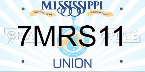 7MRS11 Mississippi License Plate