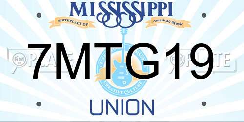 7MTG19 Mississippi License Plate