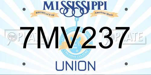 7MV237 Mississippi License Plate