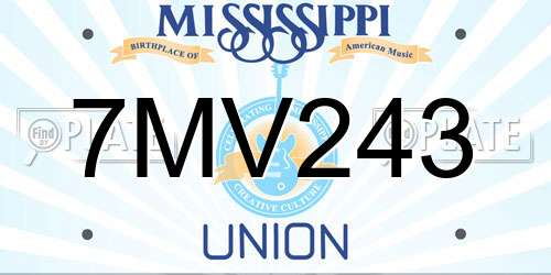 7MV243 Mississippi License Plate