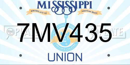 7MV435 Mississippi License Plate