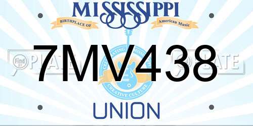 7MV438 Mississippi License Plate