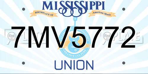 7MV5772 Mississippi License Plate